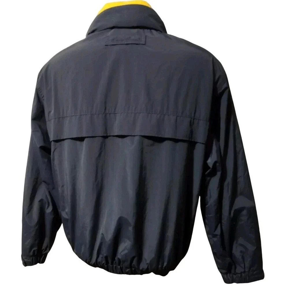 Eddie Bauer Jacket Size M Mens Vintage Gorpcore Navy Blue Yellow Windbreaker Y2K